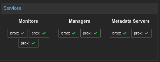 CEPH services on each server