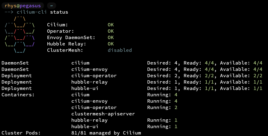 Cilium status